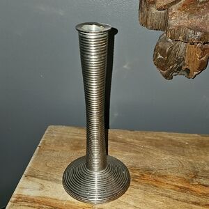 Modulus India Silver Ribbed Candle Holder